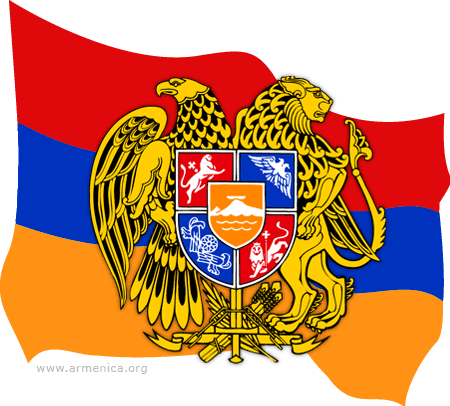Klicka för mer info om Armeniens flagga och statsvapen