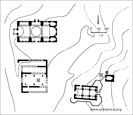 Aruch: St. Grigor Cathedral and Grigor Mamikonian's palace compound, 661-685. General layout.