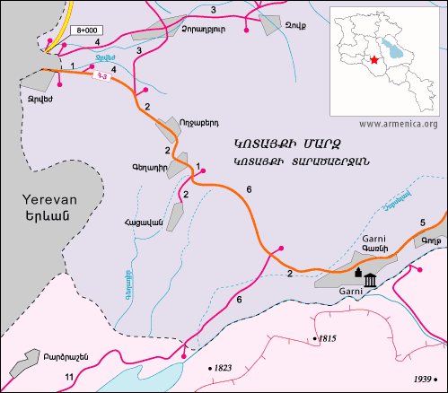 Garni Pagan Temple and surrounding area